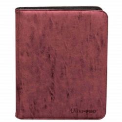 ULTRA PRO -  9-POCKET PORTFOLIO WITH ZIPPER - SUEDE RUBY (20 PAGES) -  PRO-BINDER