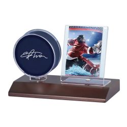 ULTRA PRO -  DARK WOOD BASE PUCK & CARD DISPLAY