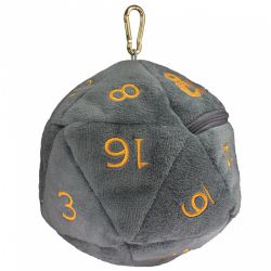 ULTRA PRO -  PLUSH DICE BAG D20 - GREY DICE