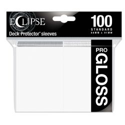 ULTRA PRO -  STANDARD SIZE SLEEVES - PRO-GLOSS - ARCTIC WHITE (100) -  ECLIPSE