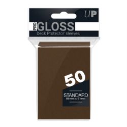 ULTRA PRO -  STANDARD SIZE SLEEVES - PRO-GLOSS - BROWN (50)