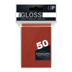ULTRA PRO -  STANDARD SIZE SLEEVES - PRO-GLOSS - RED (50)