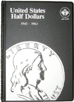 UNI-SAFE ALBUMS -  BLACK ALBUM FOR UNITED STATES HALF DOLLARS (1943-1963)