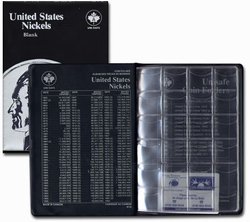 UNI-SAFE ALBUMS -  BLACK ALBUM FOR UNITED STATES NICKELS (BLANK)