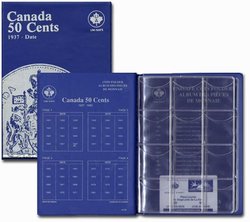 UNI-SAFE ALBUMS -  BLUE ALBUM FOR CANADIAN 50-CENT (1937-1983)