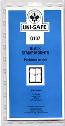 UNI-SAFE -  BLACK STAMP MOUNTS G107 (PACK OF 7)