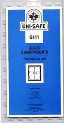 UNI-SAFE -  BLACK STAMP MOUNTS G111 (PACK OF 7)