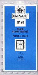 UNI-SAFE -  BLACK STAMP MOUNTS G120 (PACK OF 5)
