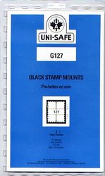 UNI-SAFE -  BLACK STAMP MOUNTS G127 (PACK OF 5)