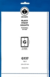 UNI-SAFE -  BLACK STAMP MOUNTS G137 (PACK OF 5)