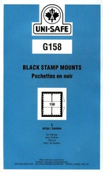UNI-SAFE -  BLACK STAMP MOUNTS G158 (PACK OF 5)