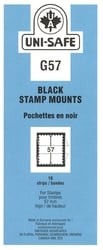UNI-SAFE -  BLACK STAMP MOUNTS G57 (PACK OF 10)
