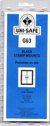 UNI-SAFE -  BLACK STAMP MOUNTS G63 (PACK OF 10)
