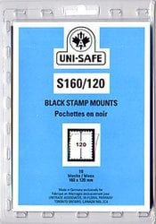UNI-SAFE -  BLACK STAMP MOUNTS S160/120 (PACK OF 10)