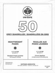 UNI-SAFE -  GREY HEAVYWEIGHT QUADRILLED UNISAFE PAGES (PACK OF 50)