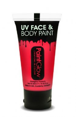 UV MAKE UP -  UV FACE & BODY PAINT - NEON RED (50 ML)