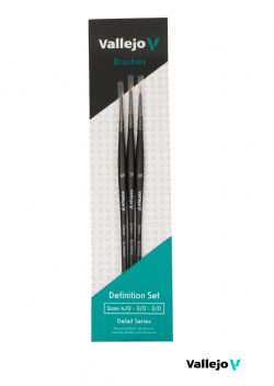 VALLEJO -  BRUSHES - DEFINITION SET (X3) SIZE 4/0 - 3/0 - 2/0 -  BRUSHES VAL-BRUSH #2990
