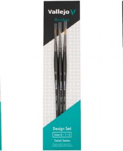 VALLEJO -  BRUSHES - DESIGN SET (X3) SIZE 0 - 1 - 2 -  BRUSHES VAL-BRUSH #02991