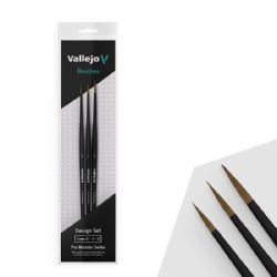 VALLEJO -  BRUSHES NATURAL HAIR - PRO MODEL SET (X3) SIZE 0 - 1 - 2 -  BRUSHES VAL-BR B01991