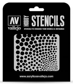 VALLEJO PAINT -  CIRCLE TEXTURES (125 X 125MM) -  HOBBY STENCILS VAL-HS #STSF002
