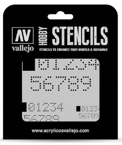 VALLEJO PAINT -  DIGITAL NUMBERS (125 X 125MM) -  HOBBY STENCILS VAL-HS #STSF004