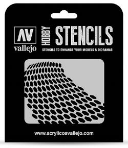 VALLEJO PAINT -  DISTORTED HONEYCOMB (125 X 125MM) -  HOBBY STENCILS VAL-HS #SF003