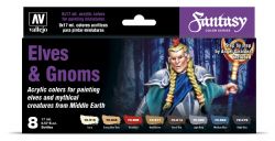 VALLEJO PAINT -  ELVES AND GNOMES FANTASY COLOR SERIES -  PAINT SET VAL #70242