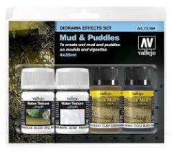 VALLEJO PAINT -  MUD & PUDDLES DIORAMA EFFECTS SET -  PAINT SET VAL #73189