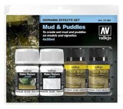 VALLEJO PAINT -  MUD & PUDDLES -  DIORAMA EFFECTS SET VAL #73189