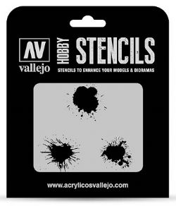 VALLEJO PAINT -  PAINT STAINS (125 X 125MM) -  HOBBY STENCILS VAL-HS #TX005