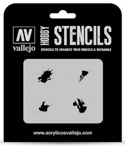 VALLEJO PAINT -  PETROL SPILLS (125 X 125MM) -  HOBBY STENCILS VAL-HS #STTX004
