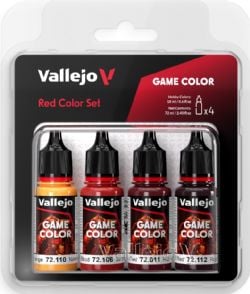 VALLEJO PAINT -  RED COLOR SET -  GAME COLOR VAL #72377