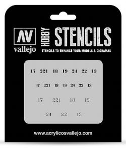 VALLEJO PAINT -  SOVIET NUMBERS WWII (125 X 125MM) -  HOBBY STENCILS VAL-HS #AFV00