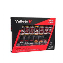 VALLEJO PAINT -  VALLEJO LEATHER AND METAL GAME PAINT SET OF 16 -  GAME COLOR VAL #72189