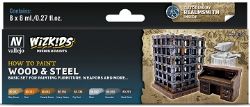 VALLEJO PAINT -  WOOD AND STEEL WIZKIDS -  PAINT SET VAL #80256