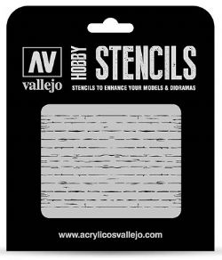 VALLEJO PAINT -  WOOD TEXTURE 1 (125 X 125MM) -  HOBBY STENCILS VAL-HS #TX006