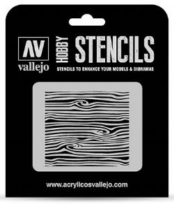 VALLEJO PAINT -  WOOD TEXTURE 2 (125 X 125MM) -  HOBBY STENCILS VAL-HS #STTX007