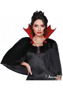 VAMPIRE -  VAMP CAPE - BLACK/RED (ADULT - ONE SIZE) -  CLOAKS