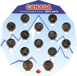 VANCOUVER 2010 -  2007-2010 14 COINS SET (BU) -  2007 CANADIAN COINS