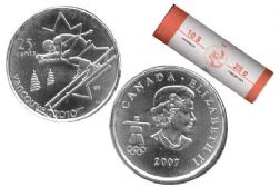 VANCOUVER 2010 -  2007 25-CENT ORIGINAL ROLL - ALPINE SKIING -  2007 CANADIAN COINS 05