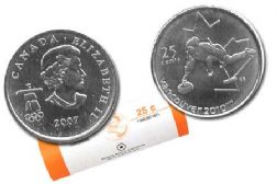 VANCOUVER 2010 -  2007 25-CENT ORIGINAL ROLL - CURLING -  2007 CANADIAN COINS 01