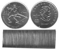 VANCOUVER 2010 -  2008 25-CENT ORIGINAL ROLL - FIGURE SKATING -  2008 CANADIAN COINS 08