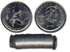 VANCOUVER 2010 -  2008 25-CENT ORIGINAL ROLL - FREE STYLE SKIING -  2008 CANADIAN COINS 07