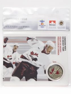 VANCOUVER 2010 -  2010 VANCOUVER OLYMPIC GAMES COIN CARD - CANADIAN MEN'S ICE HOCKEY TEAM 2009 -  2007-2010 CANADIAN COINS 13