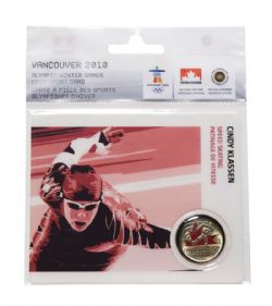 VANCOUVER 2010 -  2010 VANCOUVER OLYMPIC GAMES COIN CARD - CINDY KLASSEN, SPEED SKATING 2009 -  2007-2010 CANADIAN COINS 14