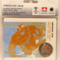 VANCOUVER 2010 -  2010 VANCOUVER OLYMPIC GAMES COIN CARD - ICE SLEDGE HOCKEY 2009 -  2007-2010 CANADIAN COINS 15