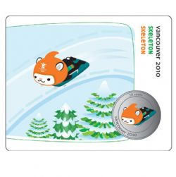 VANCOUVER 2010 -  2010 VANCOUVER OLYMPIC GAMES MASCOTS COIN CARD - MIGA: SKELETON -  2007-2010 CANADIAN COINS 04