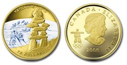 VANCOUVER 2010 -  INUKSHUK -  2008 CANADIAN COINS