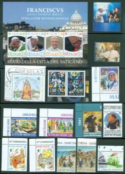 VATICAN -  2016 COMPLETE YEAR SET, NEW STAMPS