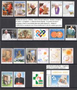 VATICAN -  2023 COMPLETE YEAR SET (NEW STAMPS)